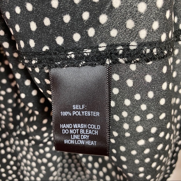 Lulus Love is Enough Black Polka Dot Wrap Top Sz L - Picture 12 of 13